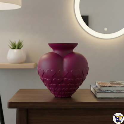 The "Sweetheart" 3D-Printed Vase – Matte Hearts Decorative Vessel