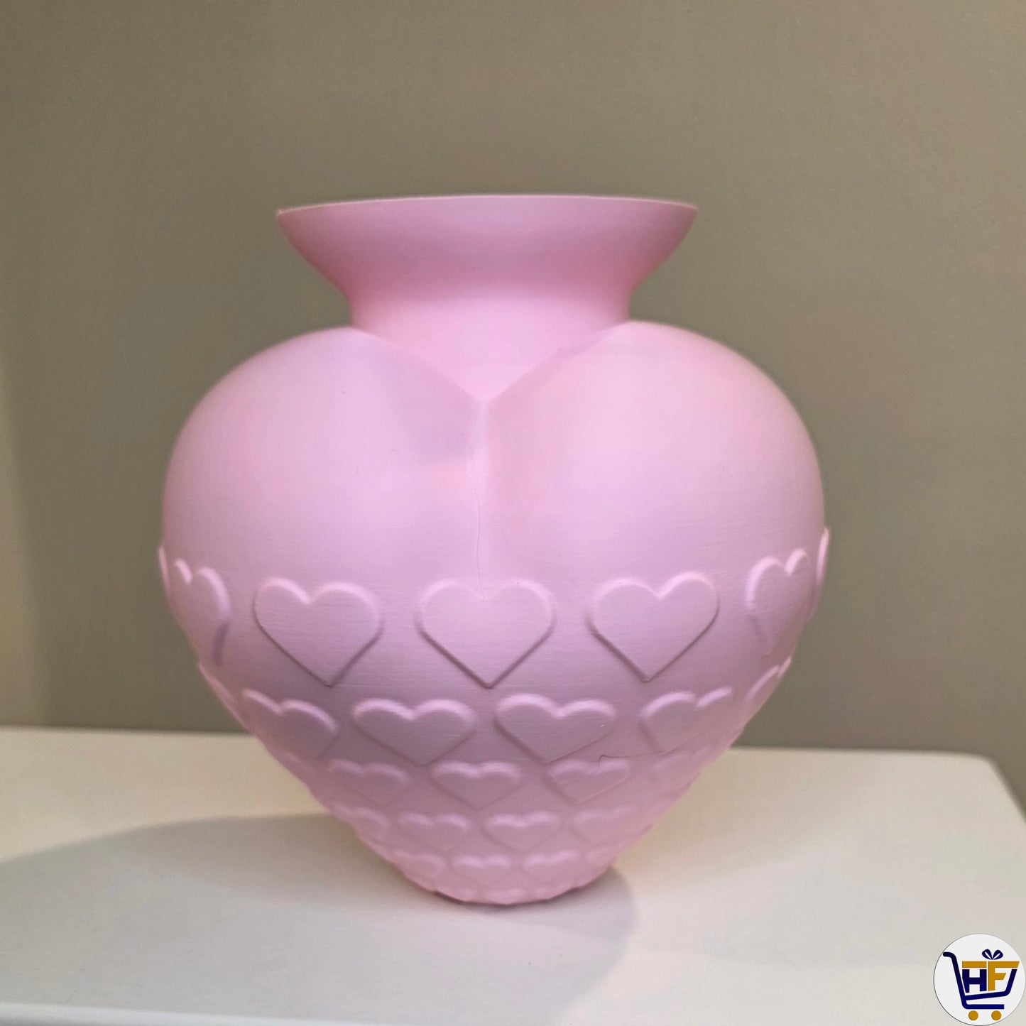 The "Sweetheart" 3D-Printed Vase – Matte Hearts Decorative Vessel