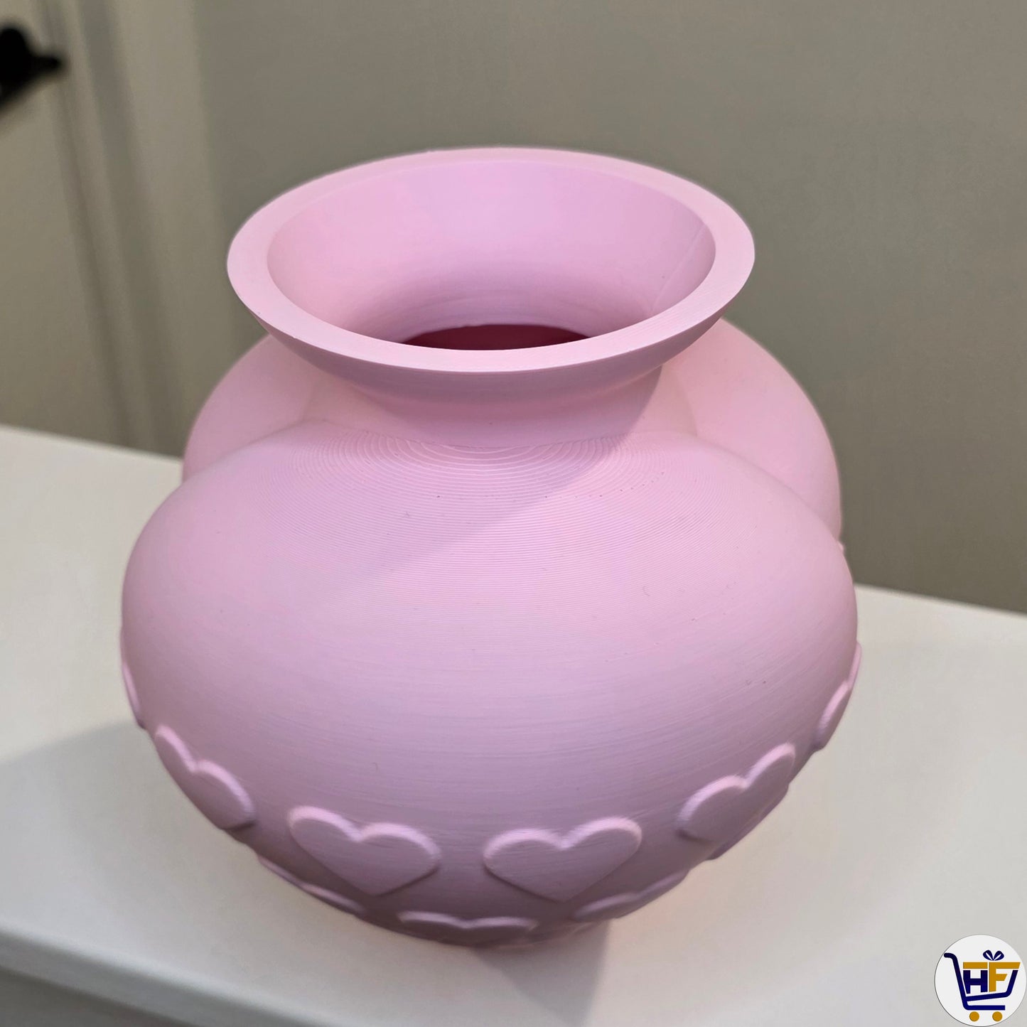 The "Sweetheart" 3D-Printed Vase – Matte Hearts Decorative Vessel