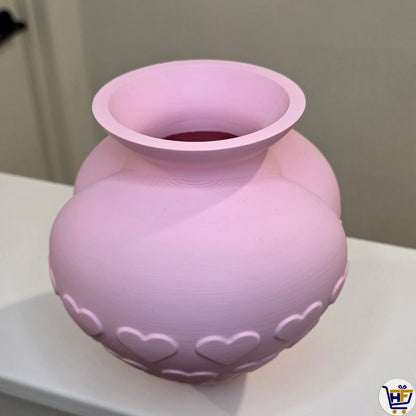 The "Sweetheart" 3D-Printed Vase – Matte Hearts Decorative Vessel