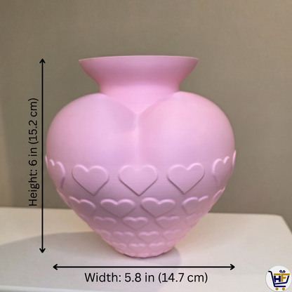 The "Sweetheart" 3D-Printed Vase – Matte Hearts Decorative Vessel