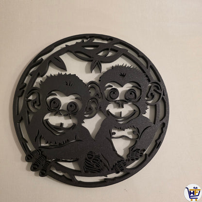 "Jungle Joy" | 10" Monkey Duo Gallery Wall Sculpture