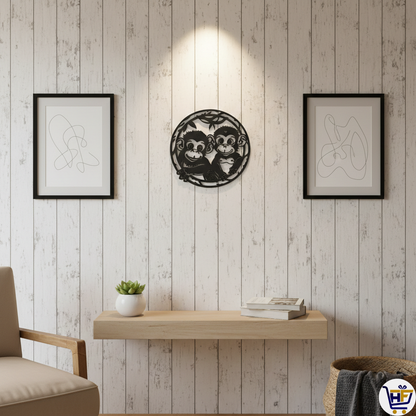 "Jungle Joy" | 10" Monkey Duo Gallery Wall Sculpture
