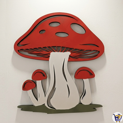 "The Forest Fungi" | 10" Mushroom Silhouette Gallery Wall Sculpture