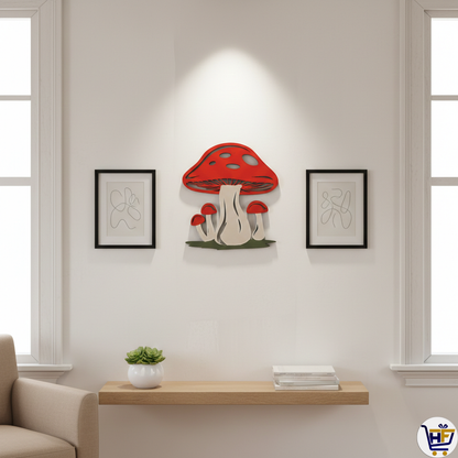 "The Forest Fungi" | 10" Mushroom Silhouette Gallery Wall Sculpture