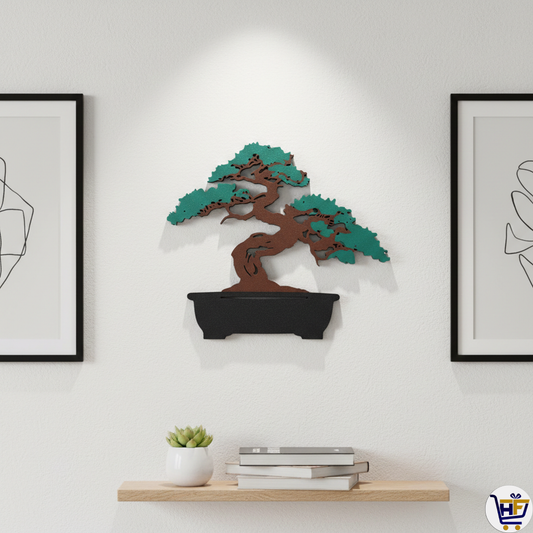 "The Zen Bonsai" | 10" Multi-Tone Botanical Gallery Wall Sculpture