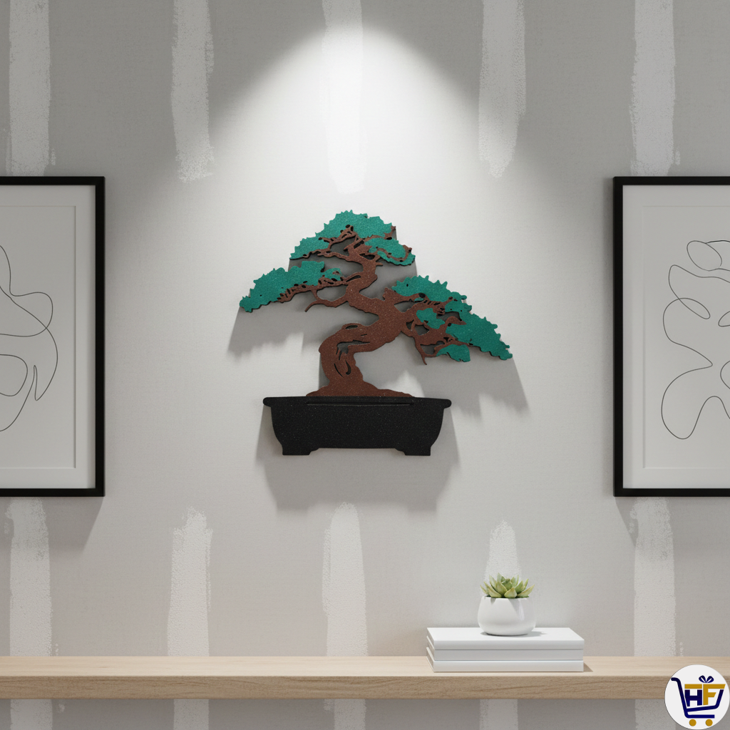 "The Zen Bonsai" | 10" Multi-Tone Botanical Gallery Wall Sculpture