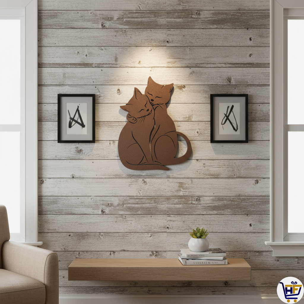 "The Eternal Purr" | 10" Cat Silhouette Gallery Wall Sculpture
