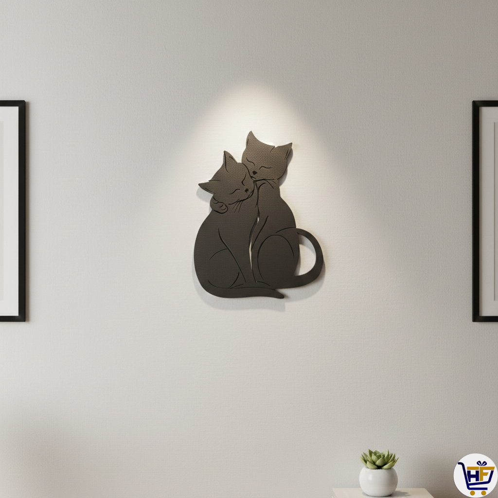 "The Eternal Purr" | 10" Cat Silhouette Gallery Wall Sculpture