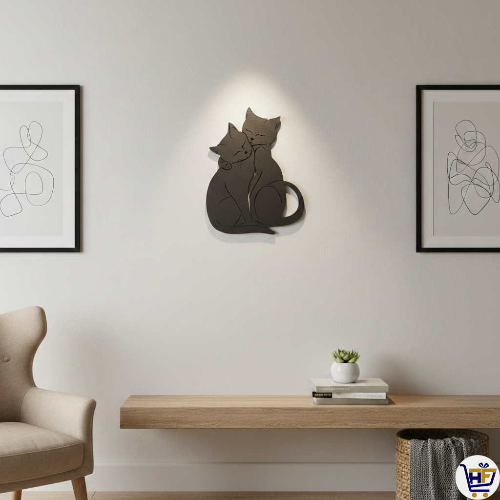 "The Eternal Purr" | 10" Cat Silhouette Gallery Wall Sculpture